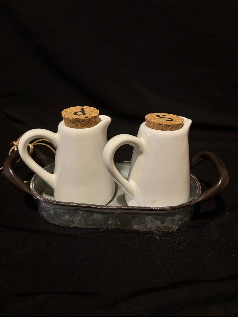 Mud Pie Not Salt and Pepper Caddy Set. Cottage Core.